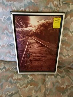 Framed Railroad Track Picture