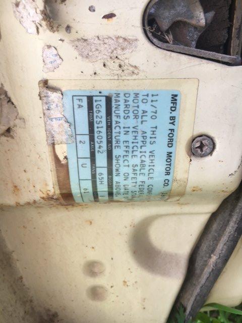 Manufacture Date 11 Of 1970 Ford Ltd 2 Door Car