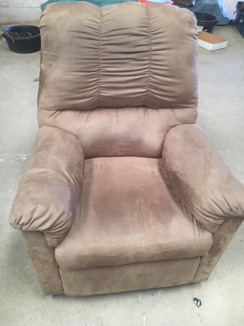 Microfiber Tan Rocking Recliner