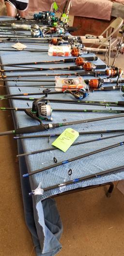 Large Lot Of Fishing Rods And Reels