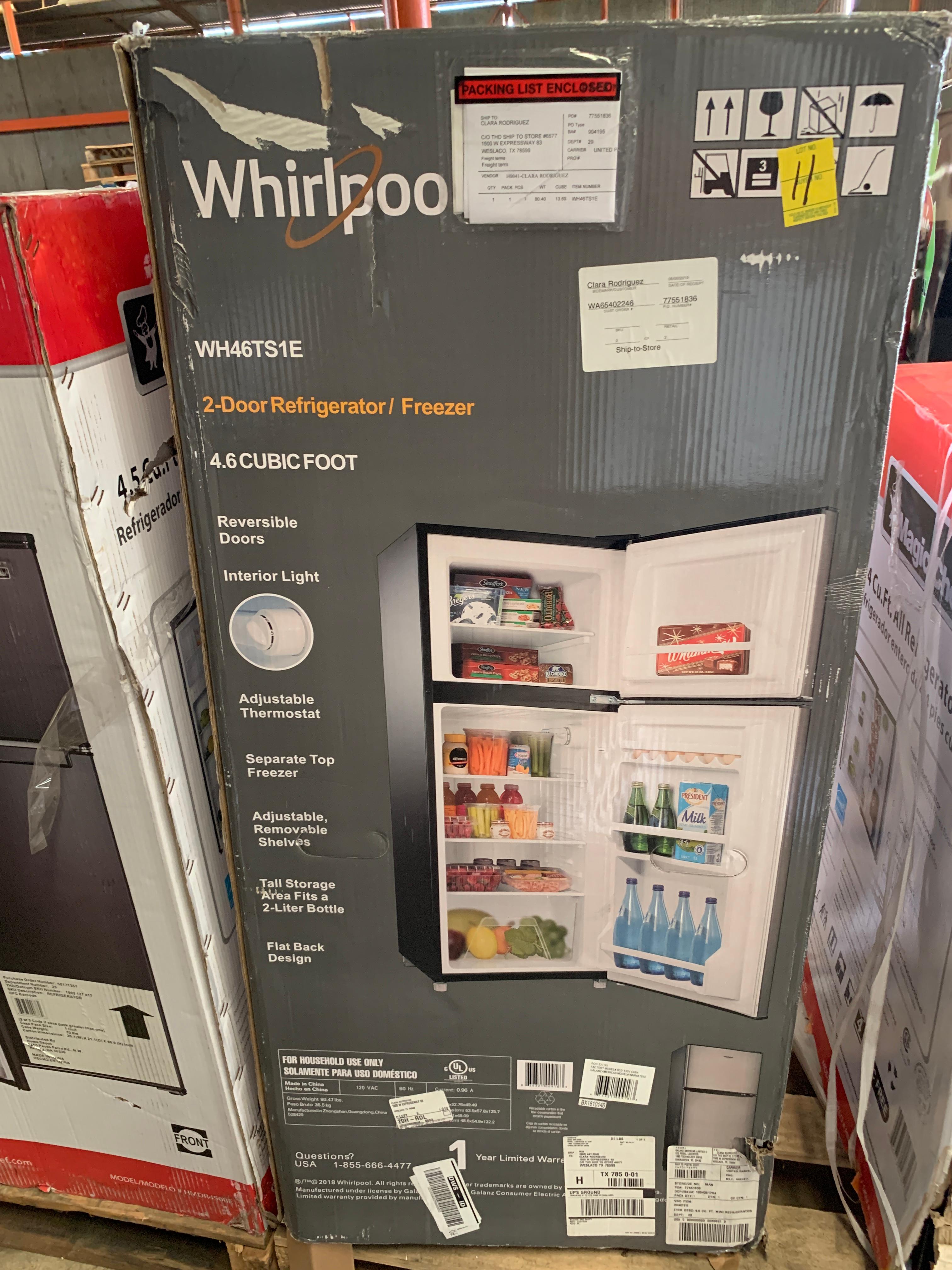 Whirlpool 4.6 Cu. Ft. 2-door Refrigerator/freezer