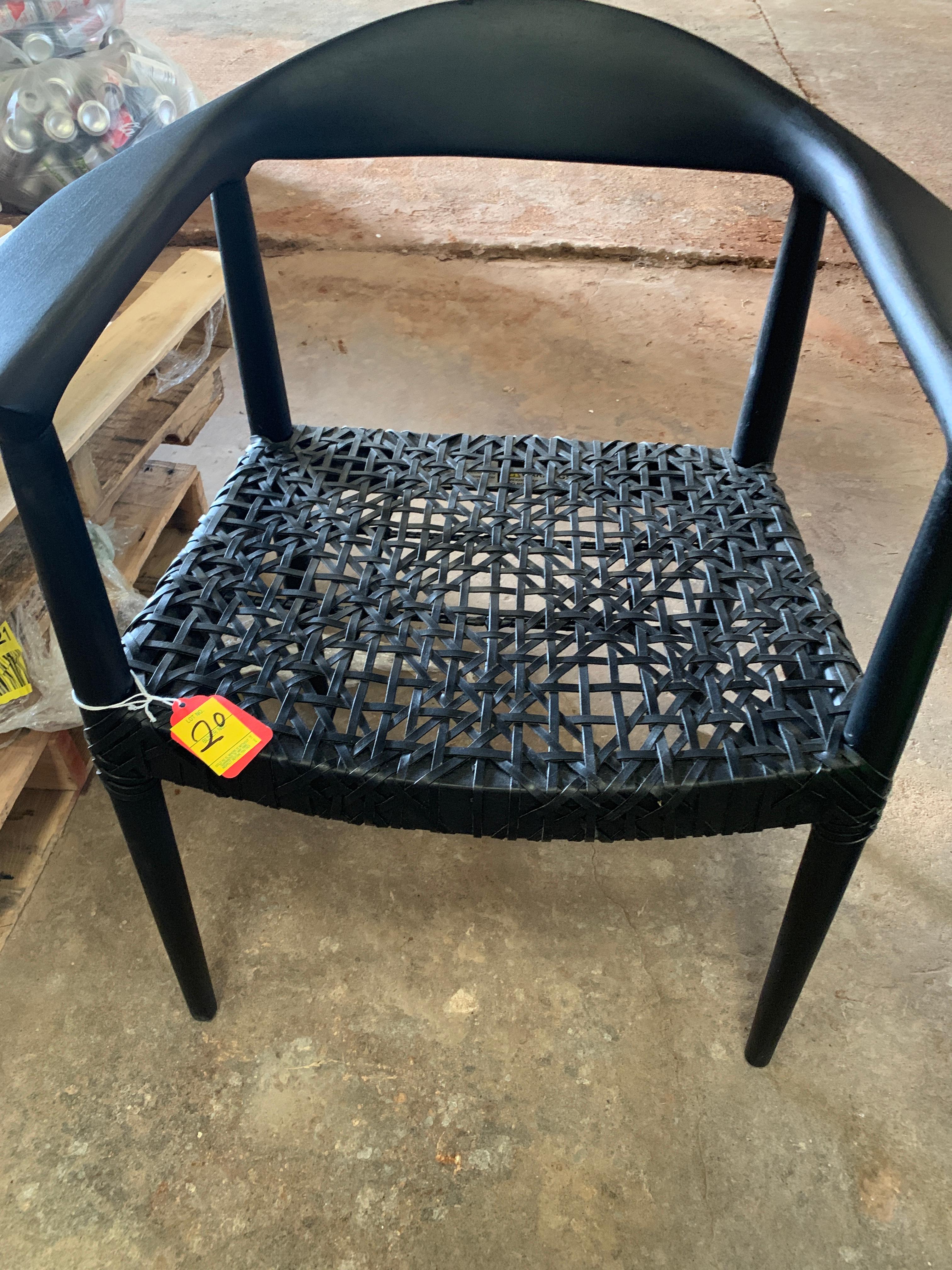 Bandelier Black Leather Arm Chair