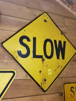 Vintage Slow Traffic Sign