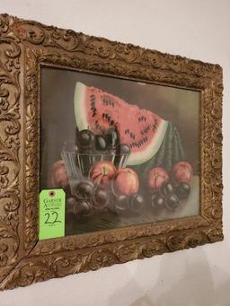 Fruit Picture & 2 Wall Sconces