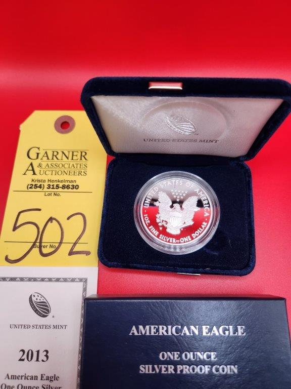 2013 - W American Eagle One Ounce Silver Proof Coin