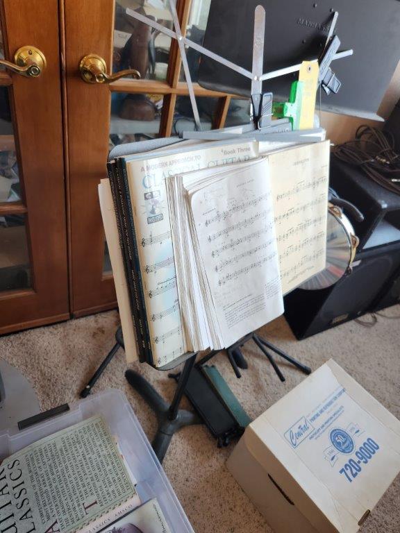 Music Stands, Tambourine, Guitar Foot Stools, Music Books, & Misc.