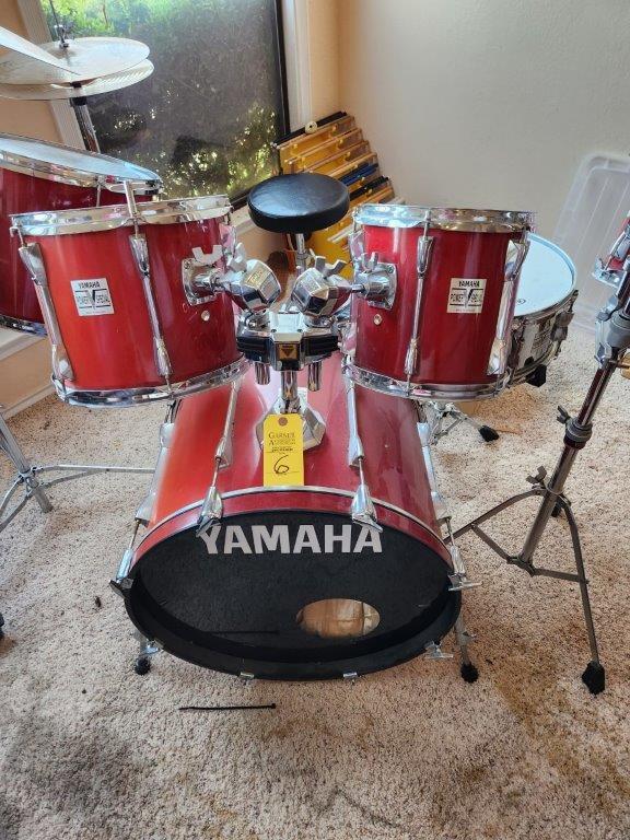 Yamaha Power Special 10 Piece Drum Set, Mapex Drum Pedal (NIB), Drum Throne
