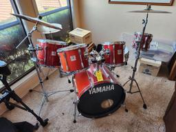 Yamaha Power Special 10 Piece Drum Set, Mapex Drum Pedal (NIB), Drum Throne