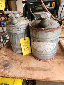 2 Small Metal Gas Cans