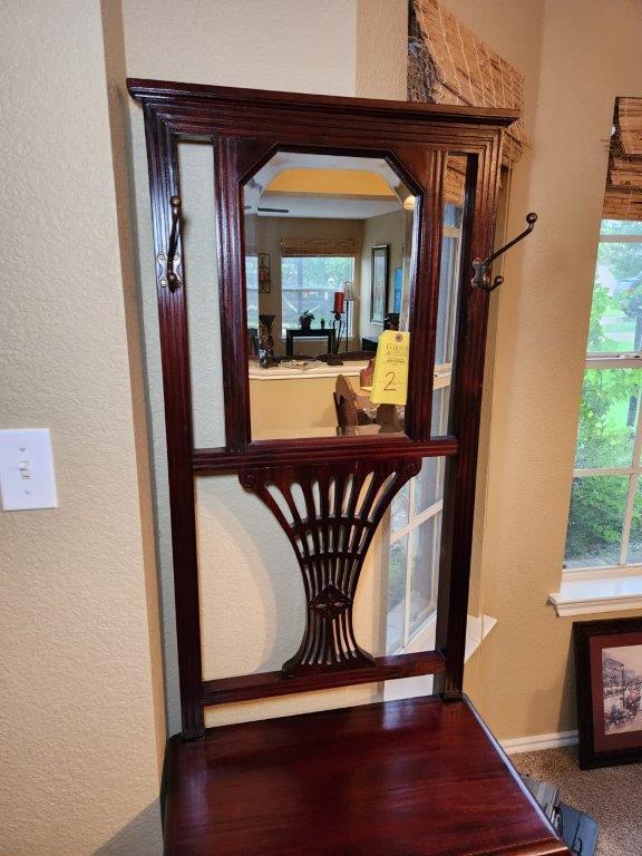 Hall Tree with Beveled Mirror