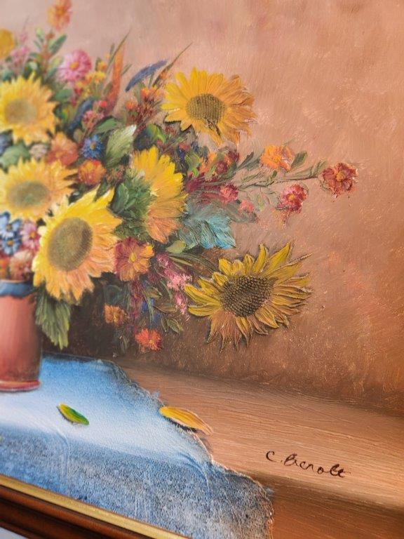 Floral Painting on Canvas by C. Benolt