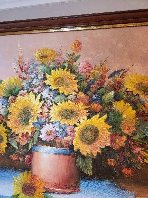 Floral Painting on Canvas by C. Benolt