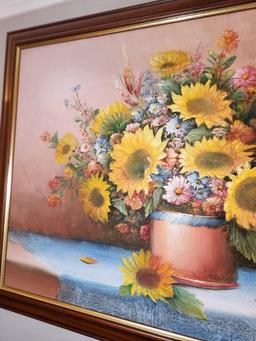 Floral Painting on Canvas by C. Benolt