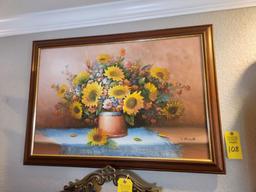 Floral Painting on Canvas by C. Benolt