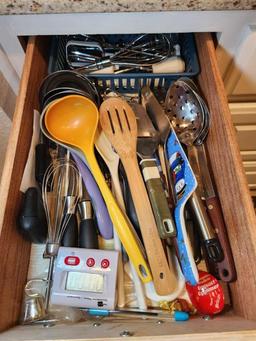 Contents of bottom Cabinets/Drawers Below Stove
