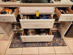 Contents of bottom Cabinets/Drawers Below Stove