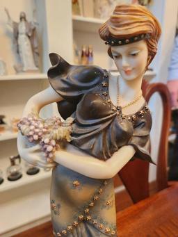 Fineart Collection Art Deco Woman & Dog Resin Statue