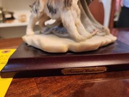 Fineart Collection Art Deco Woman & Dog Resin Statue