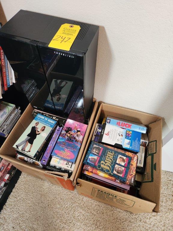 Shelf, DVDs, VHS Tapes, CDs, & Misc.