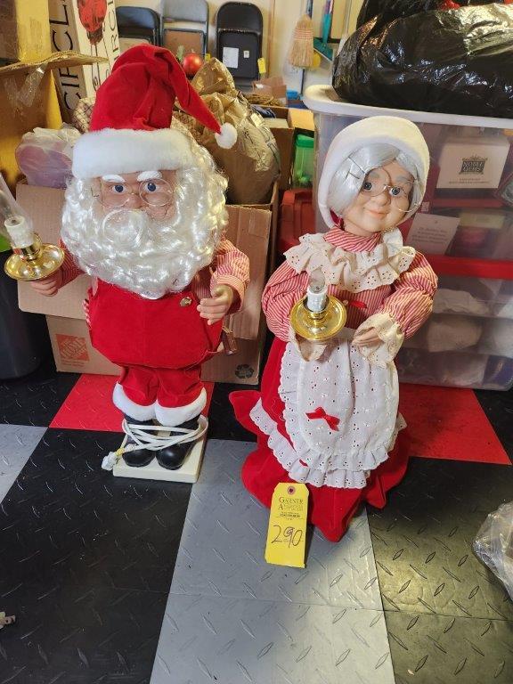 Mr. & Mrs. Santa Claus Motionette Illuminated Figures