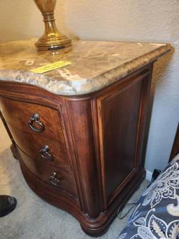 Thomasville "British Gentry" Bedside Chest with Marble Top