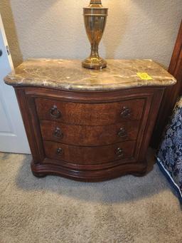 Thomasville "British Gentry" Bedside Chest with Marble Top