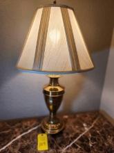 Brass Lamp with Pleated Shades