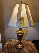 Brass Lamp with Pleated Shades