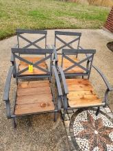 4 Patio Chairs - Cushions in Garage