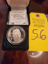 John Elway Denver Broncos Commemorative Coin One Troy oz. .999 Fine Silver