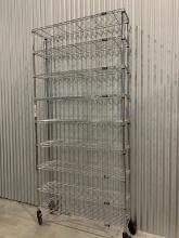 Metal Mobile Shelving on Casters w/ 9 Shelves U-Line