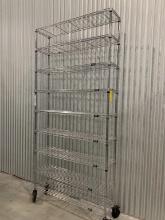 Metal Mobile Shelving on Casters w/ 9 Shelves U-Line