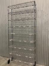 Metal Mobile Shelving on Casters w/ 9 Shelves U-Line