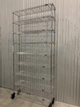 Metal Mobile Shelving on Casters w/ 9 Shelves U-Line