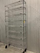 Metal Mobile Shelving on Casters w/ 9 Shelves U-Line