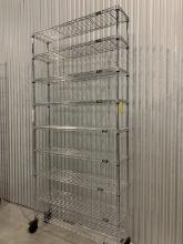 Metal Mobile Shelving on Casters w/ 9 Shelves U-Line