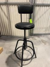 Adjustable Metal Stool with Back  U-Line