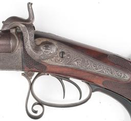 Engraved Pinfire Double Barrel Shotgun