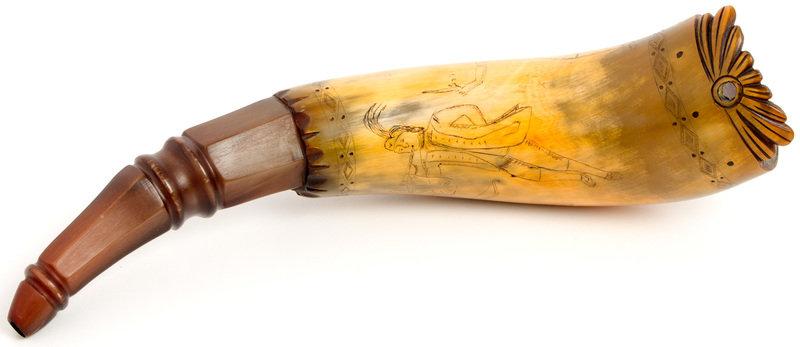 Contemporary Engraved Powder Horn