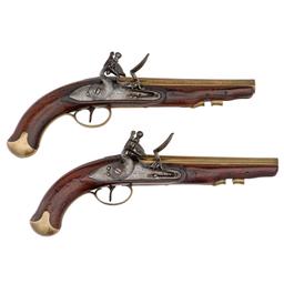 Pair of Flintlock Pistols by D. Egg