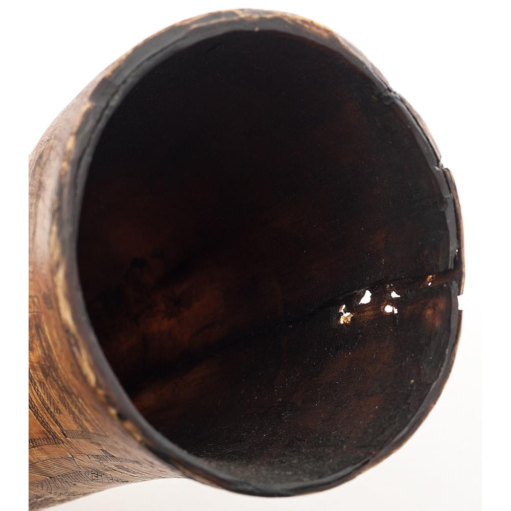 Folk Art Carved Powder Horn Identified to John Attwood, 1777