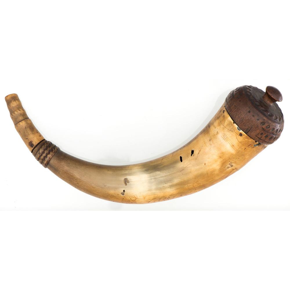 Engraved Powder Horn Attributed to Seth Van Matre July 4,1812