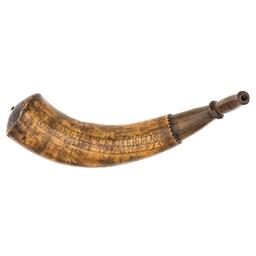 Engraved French And Indian War Powderhorn Dated 1759