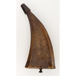 1758 French & Indian Wars Carved Flat-Sided Horn