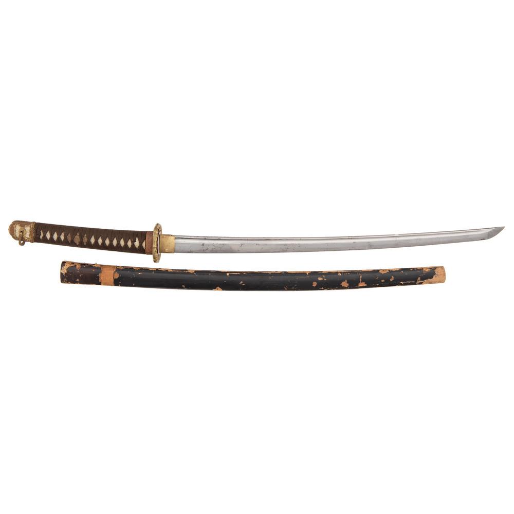 Japanese Seki Gendaito (Wakizashi) in Gunto Mounts Signed Sadatsugu