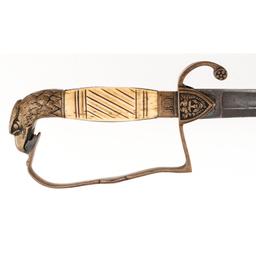 18th Century Eagle Head Pommell Saber with Scabbard