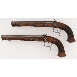 A Pair of Percussion Altered Pistols by Johann Christoph Kuchenreiter