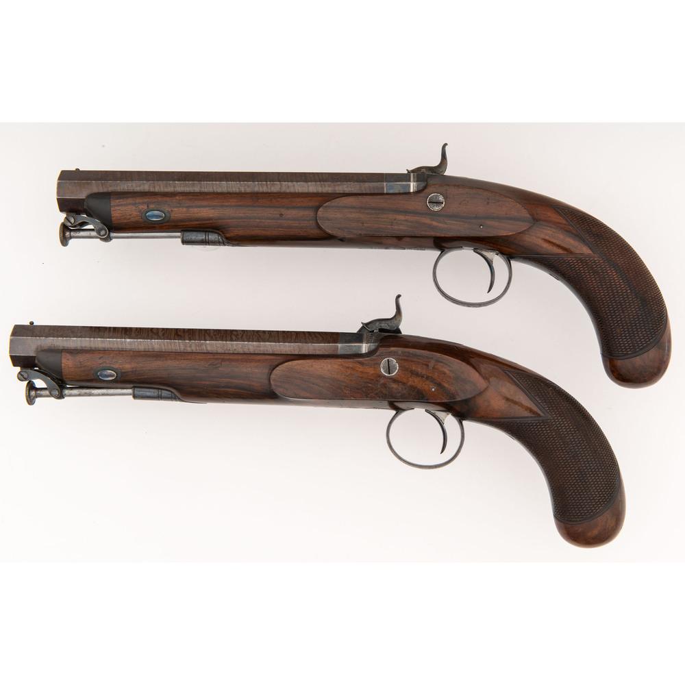 A Pair of English Percussion Dueling Pistols