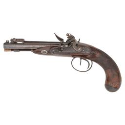 Double Barrel Flintlock Pistol with Snap Bayonet by Williams