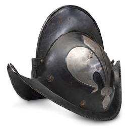 17th Century Munich Town Guard Black and White Comb Morion Helmet